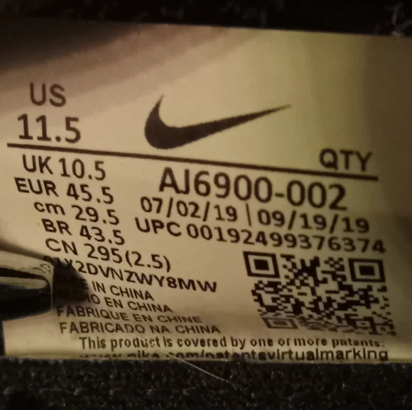 Nike Air Vapormax Flyknit 3 Oreo AJ6900-002 Men's 11.5 Pre-owned FF200 NO BOX - Picture 11 of 11